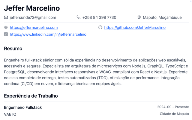 Exemplo de currículo